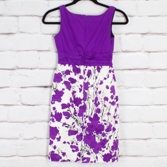 Jones New York Purple Floral Dress Size 8 - Picture 5 of 8